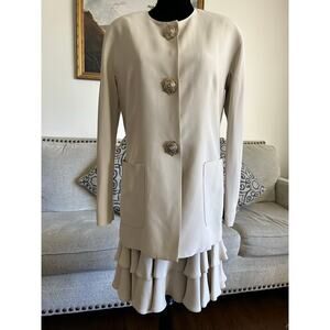 Mimmina 2 piece formal set wedding Victorian dress blazer vintage ruffle,  44 10